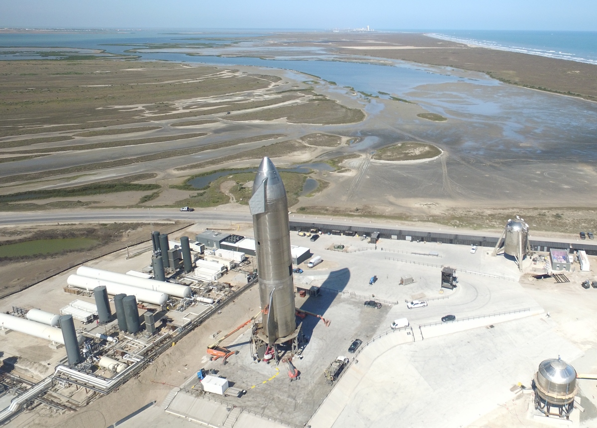 Space Port ( Gateway to Mars) Boca Chica - SpaceX launch site and South Padre Island in background